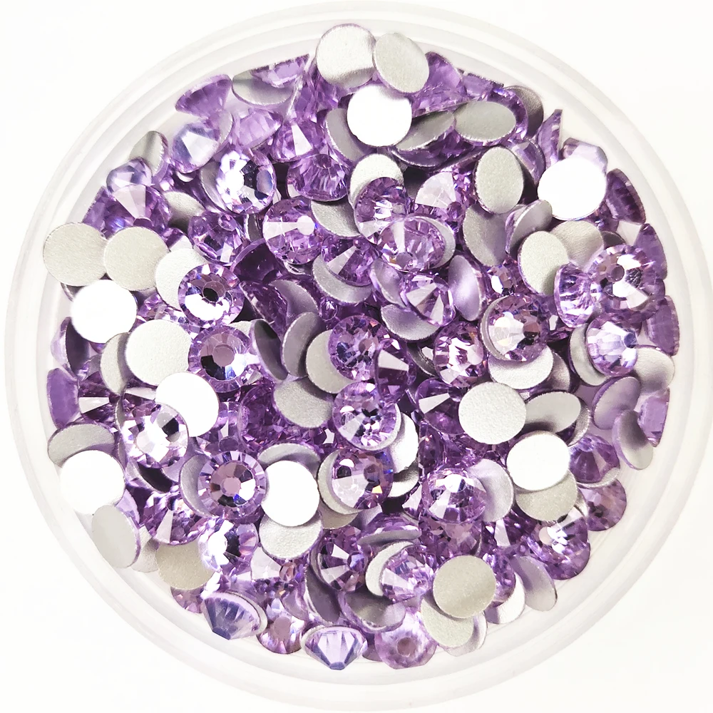TOP Glitter Crystal Violet Rhinestones Non Hot Fix FlatBack Glass Strass Sewing & Fabric Garment Nail Art Decorations