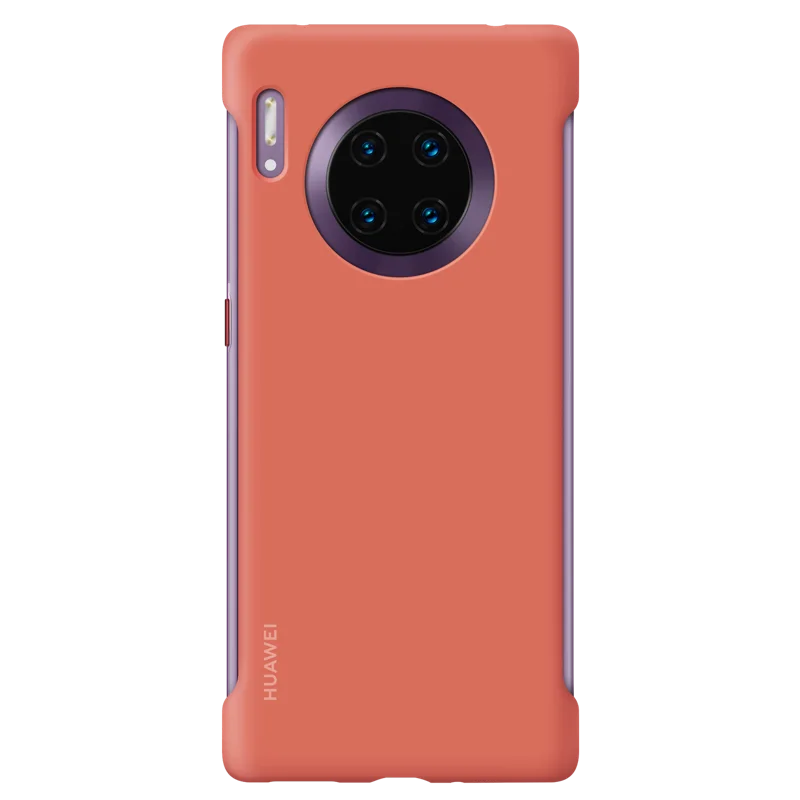 Coral orange Тема для путешествий от huawei mate 30 Pro 5G чехол оригинальная официальная коробка mate 30 Pro силиконовый кожаный чехол LIO-N29/TAS-L09 - Цвет: Coral orange