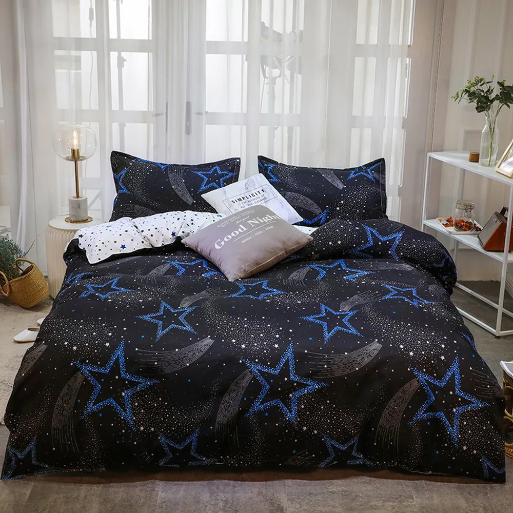 

Stars In The Night Sky Duvet Cover Flat Sheet Pillowcase Single Full Queen King family Size