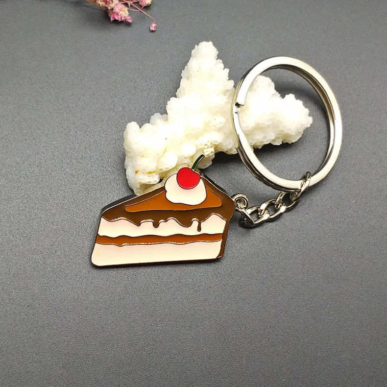 Новые кофейные кружки металлическое кольцо для ключей модный брелок в виде торта