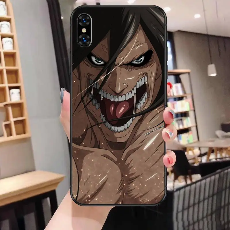 

Attack on Titan Eren Jaeger manga Phone Case For Black-Iphone 5 5s se 6 6s 7 8 11 12 X Xs Xr Pro Plus Max Mini Cover