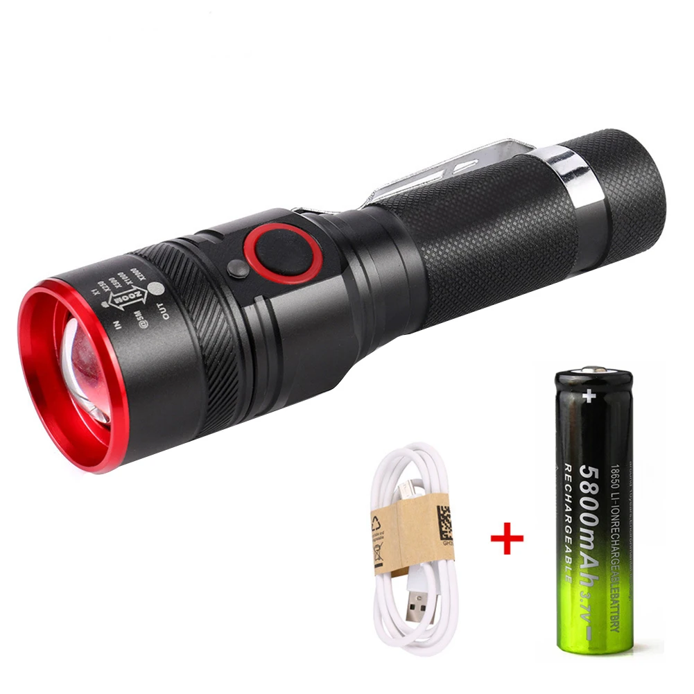 

Светодиодный портативный USB-фонарик T6, телескопический ночной прожектор для рыбалки, кемпинга, походов, отдыха на открытом воздухе