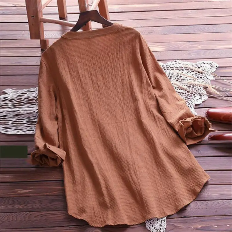 Hirigin 2020 новые летние рубашки с принтом из хлопка и льна Длинные Блузки длинным