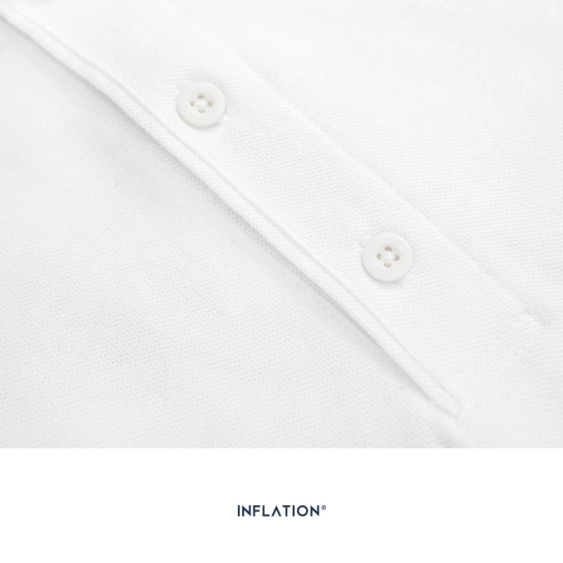 Мужская Однотонная рубашка-поло INFLATION Классическая из 100% хлопка с короткими