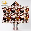 BlessLiving Hen Hooded Blanket for Adults Cartoon Animal Decorative Blanket Hoodie Chicken Egg Wearable Blanket Dropship 1pc 1