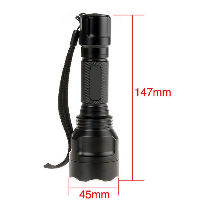 Светодиодный фонарик C8 cree T6 2000 лм 1 режим для кемпинга без аккумулятора 18650|flashlight