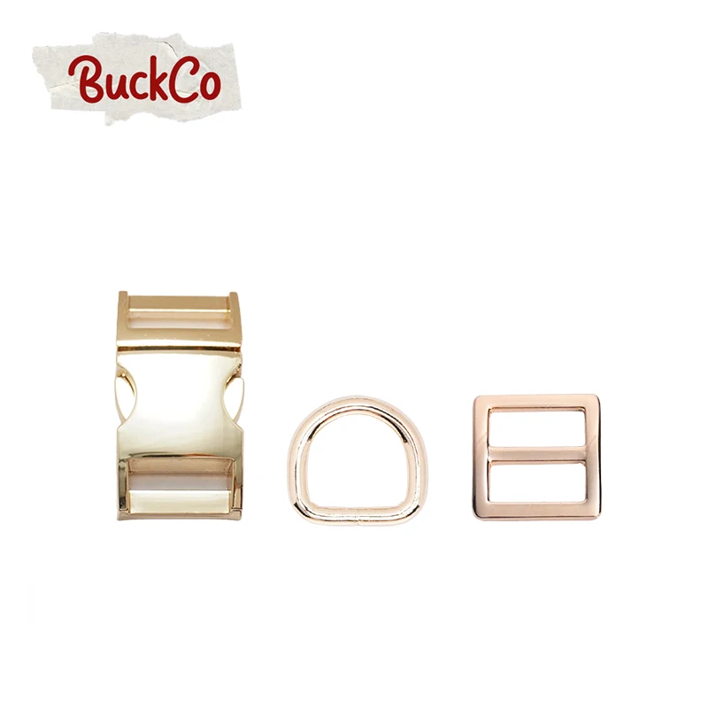 Conjunto de accesorios para collar de perro y mochila, set de 50 unids/lote con hebilla de metal, en D y anillo tri-glid, accesorio de bricolaje de 8 colores de 15mm a 30mm y 4 tama&ntilde;os-1
