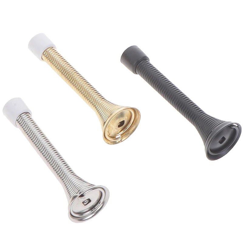 

1Pc Rubber Cap Metal Door Stops Spring Stopper Wall Mounted Skirting Board 85mm Door Stopper Dropshipping
