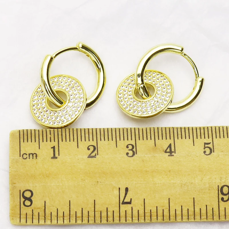 

5 Pairs Zirconia Round Drop Earrings Fashion Jewelry earrings Gold color earrings Gift for women jewelry 51567