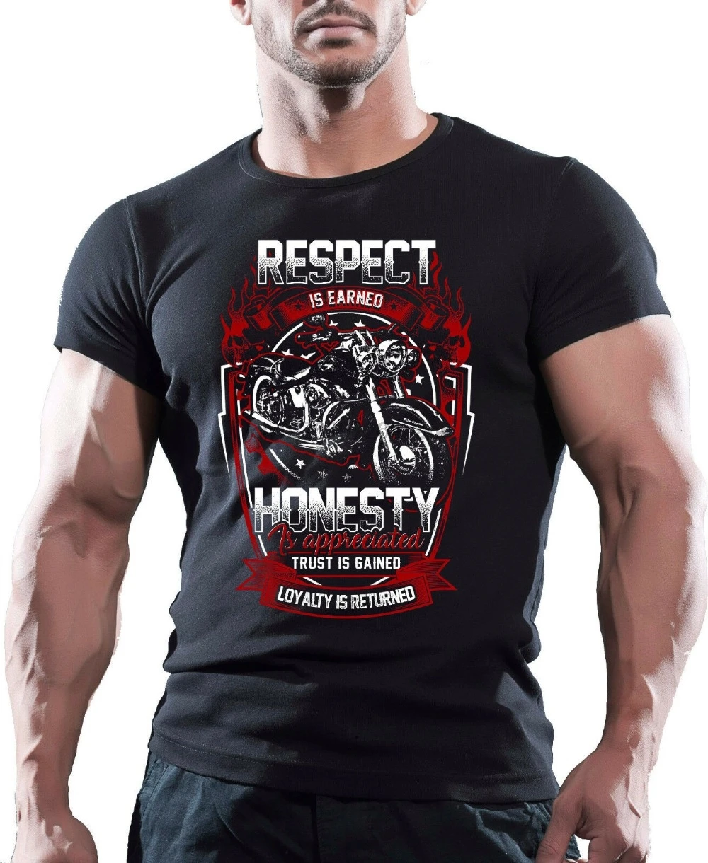 Respect Is sourned мужская дорожная Заказная футболка с логотипом мотоцикла байкера