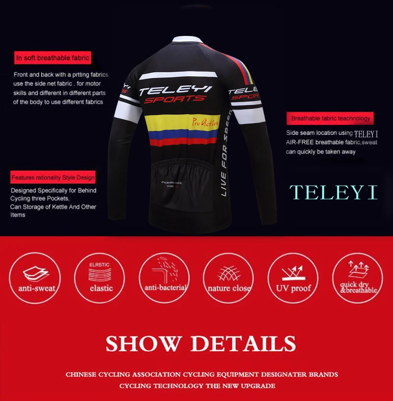 

Teleyi Winter Cycling Clothing Mountain Bicycle Wear Maillot Ropa Ciclismo Invierno Thermal Fleece MTB Bike Cycling Jersey