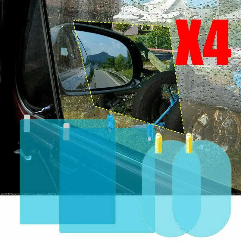 

4 шт. противотуманное Автомобильное Зеркало, окно автомобиля, зеркало, прозрачная пленка, противотуманное зеркало заднего вида автомобиля, ...