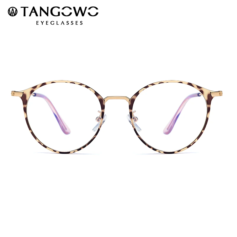 

Женские очки для близорукости TANGOWO, модные маленькие круглые очки с защитой от синего света, винтажные очки в металлической оправе, плоские ...