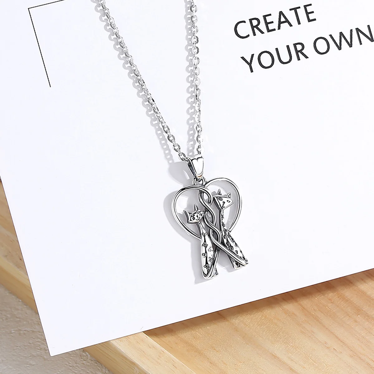 Женское ожерелье с подвеской EUDORA серебряное из стерлингового серебра 925 пробы