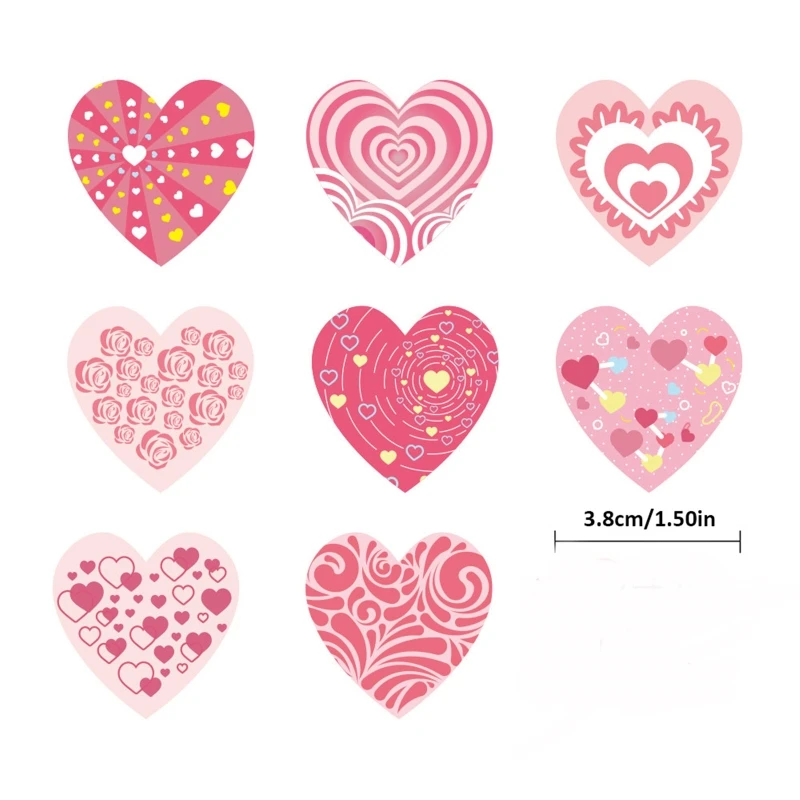 

2Roll Heart Shape Valentine's Day Stickers Letter Sealing Sticker Birthday Party Sticker Romantic Gifts Decor