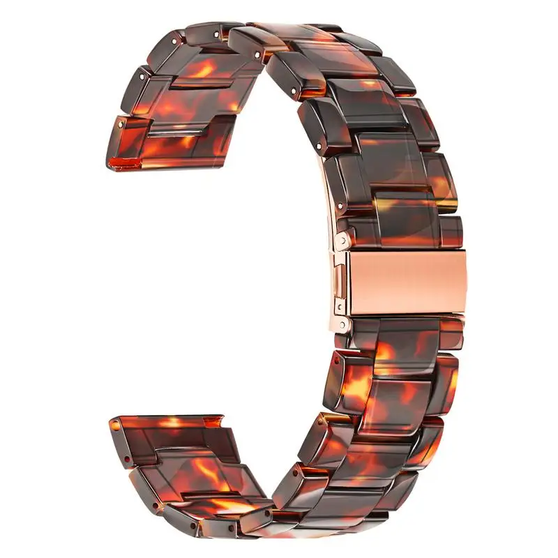 Resin Watchband for For Samsung Galaxy Watch 4 44mm 40mm / Watch 4 classic 46mm Women Men Watch Band Stainless Steel Clasp Strap