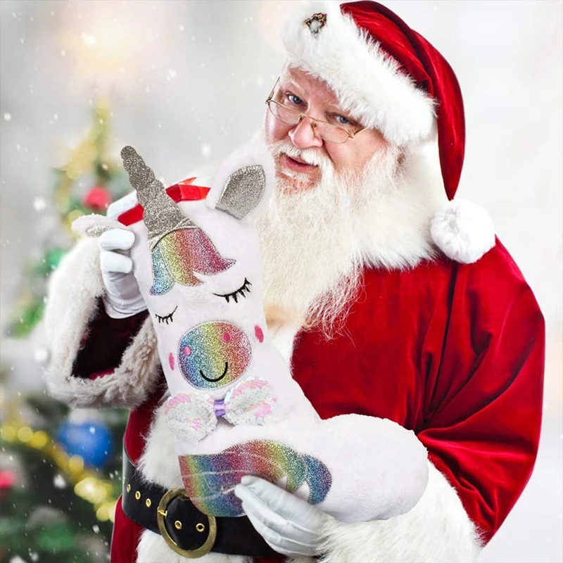 Рождественские чулки подвесные рождественские украшения светодиодный