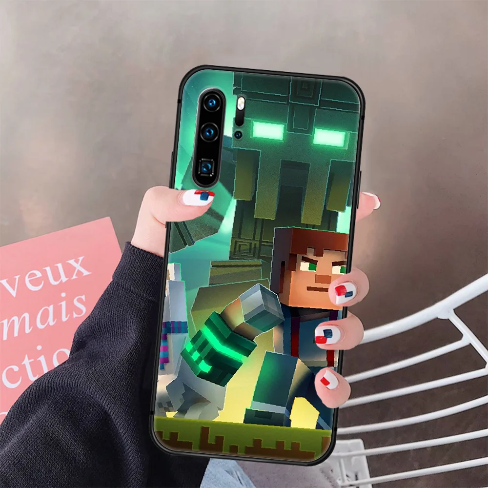 

Sandbox Game Mini World Phone Case Cover Hull For Huawei P8 P9 P10 P20 P30 P40 Lite Pro Plus Smart Z 2019 black Hoesjes Luxury