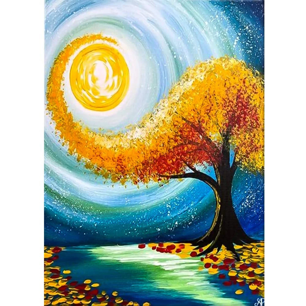 

DIY 5D Diamond Painting Kits for Adults & Kids Full Drill Round Diamond Crystal Gem Art Tree Painting for Home Wall Decor Gift
