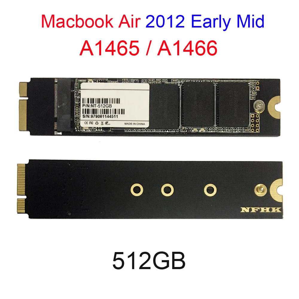 512 ГБ на 2012 ранний Средний Macbook Air A1466 A1465 SSD Md223 Md224 Md231 Md232 твердотельный накопитель 512 г Mac Air SSD