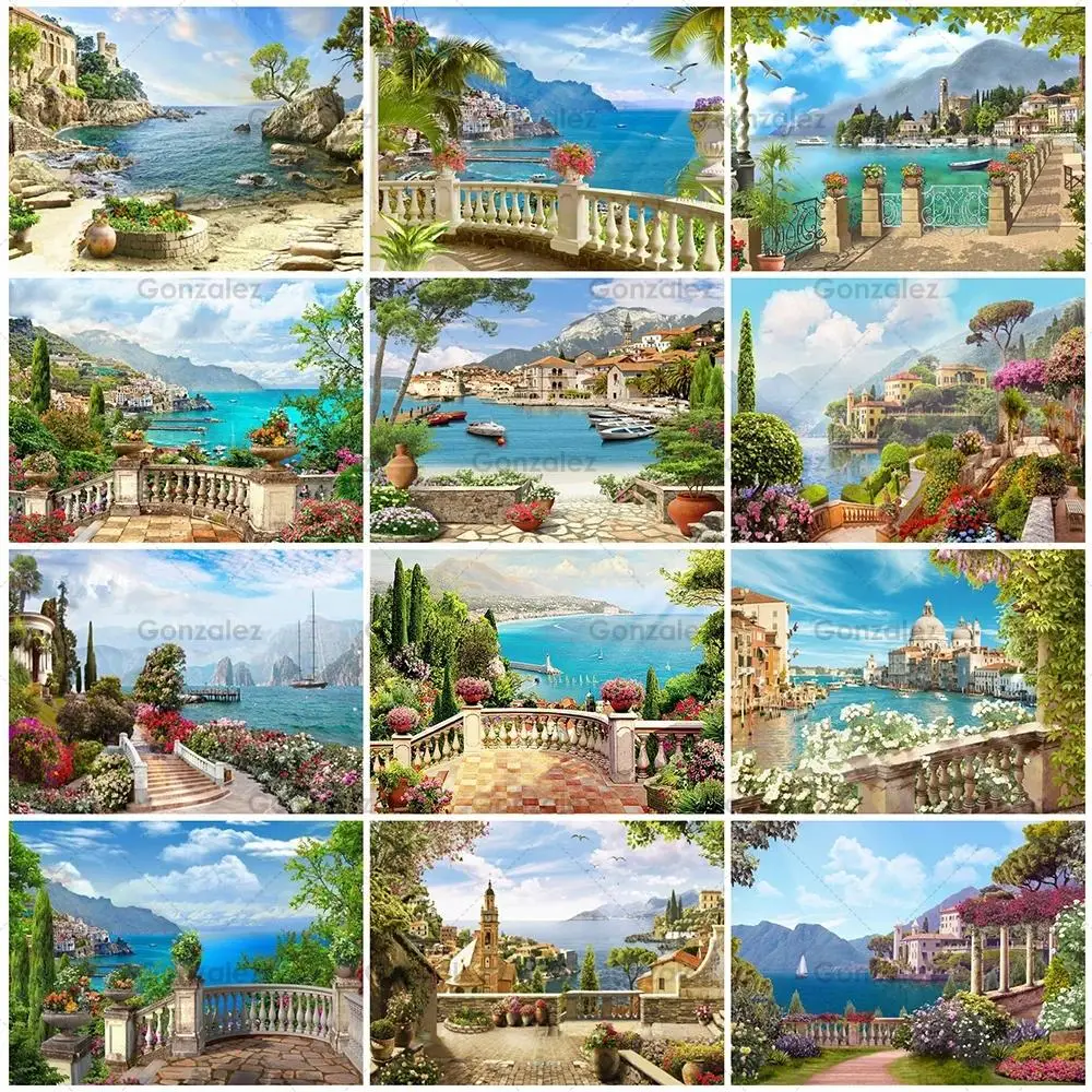 

Seascape 5D Diy Diamond Painting Observation Deck Rhinestone Embroidery Mosaic Cross Stitch Art Home Decoration Handicrafts Gift