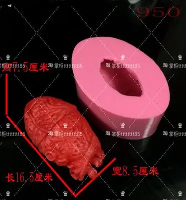 heart Череп трехмерная силиконовая форма для Мусса шоколадная форма Хэллоуин торт ручной работы мыло свеча форма - Цвет: heart