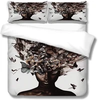 queen black girl duvet cover set 3d floral bedding set no comforter 3 pcs