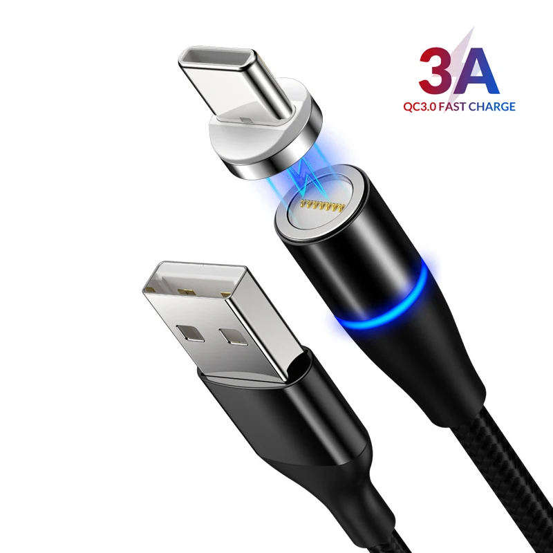 3A Магнитный кабель быстрой зарядки QC3.0 для SAMSUNG Note 10 + S10 S9 Micro usb type C и передачи
