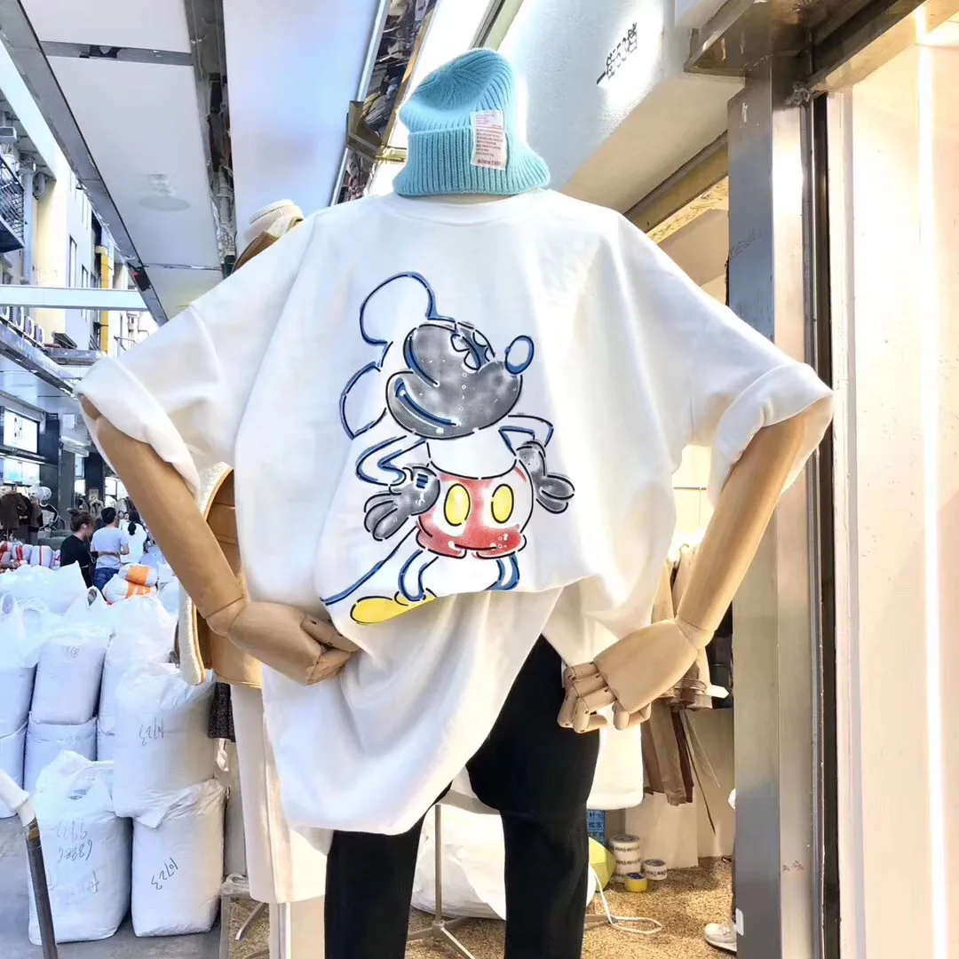 Harajuku/футболка с принтом мышки из мультфильма Король Лев модная футболка круглым