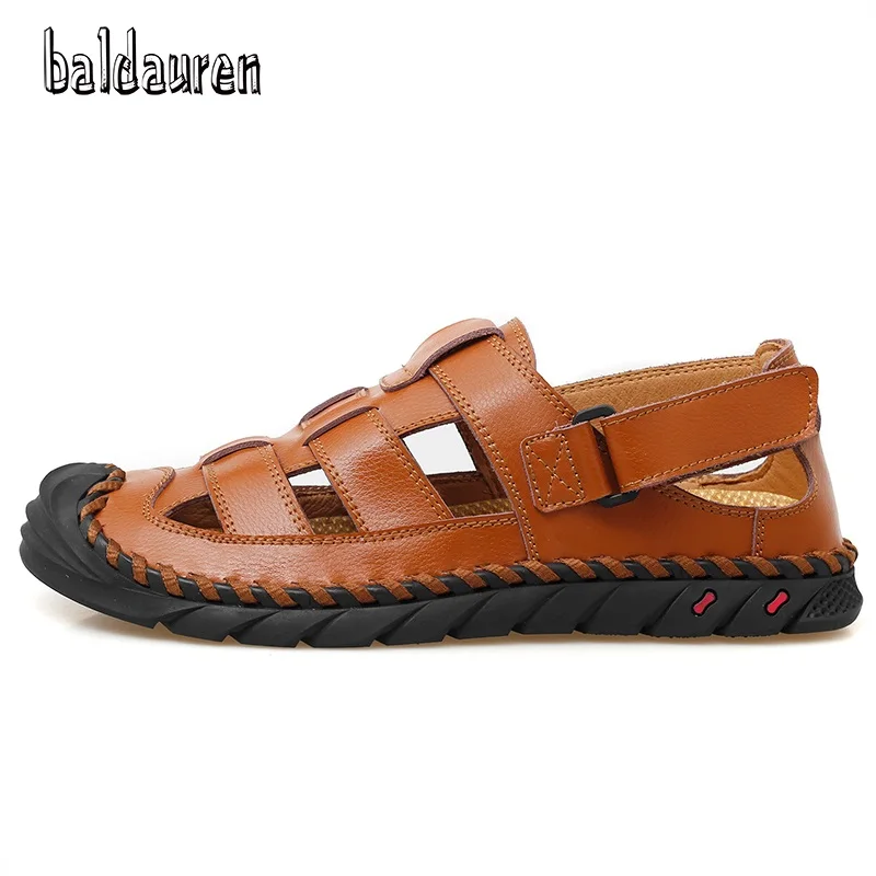 

Сандалии BALDAUREN мужские кожаные, кроссовки ручной работы, с закрытым носком, летние пляжные босоножки, Уличная обувь