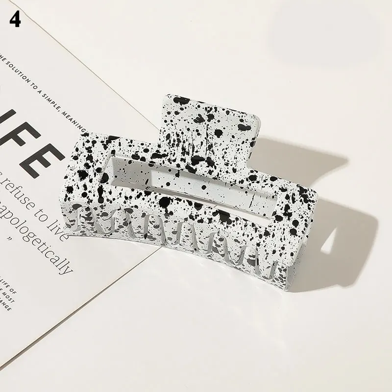 

Milk Cow Color Geometric Hair Clip For Women Girls Hair Accessories Large Size Hair Claws Vintage Hollow Out Acrylic Hairpins