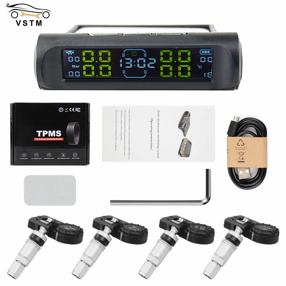 Система контроля давления в шинах TPMS беспроводная система с ЖК-дисплеем на