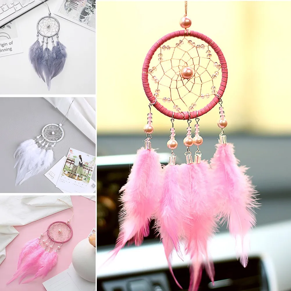

3 Colours Pendant Dreamcatcher Wind Chimes Fairy Gift Home Room Car Decor Hanging Ornament Feather Woven Tapestry