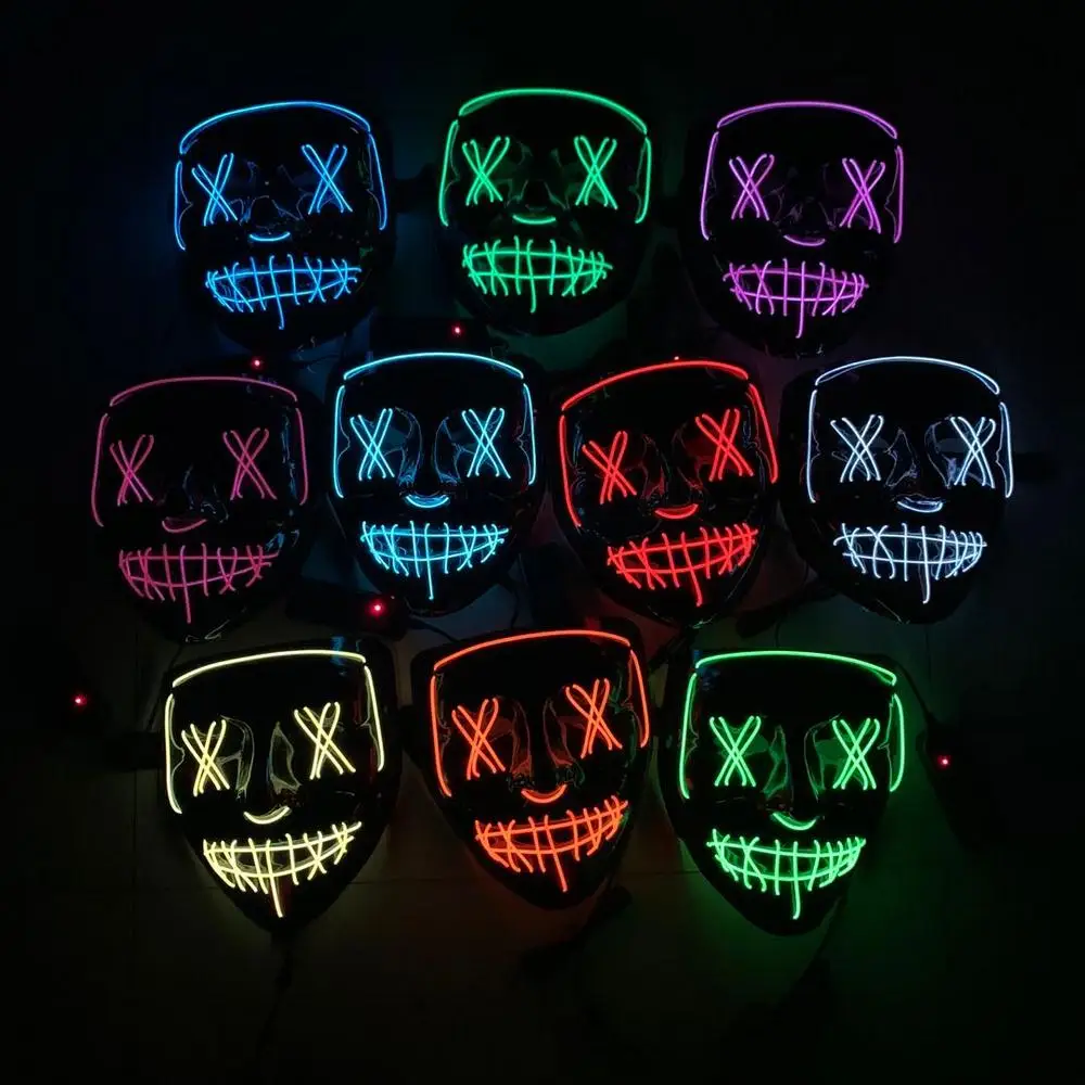 Маска для Хэллоуина светодиодный светильник Забавные Маски маска выборов