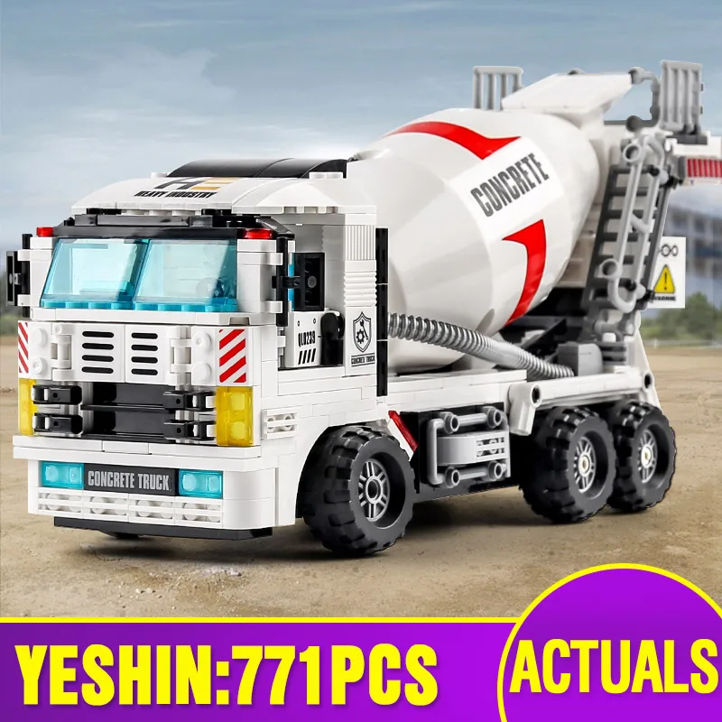

Yeshin City Engineering Blocks Bulldozer Crane High-Tech Car Truck Excavator Roller Building Blocks Brick Kids Construction Toys