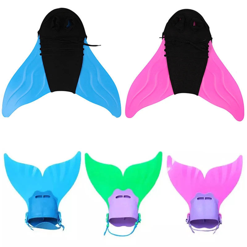 Ласты для плавания взрослых и детей тренировочные черные розовые синие с