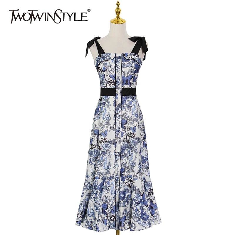 

Женское платье-туника TWOTWINSTYLE, Повседневное платье средней длины с квадратным воротником и высокой талией, летнее стильное платье