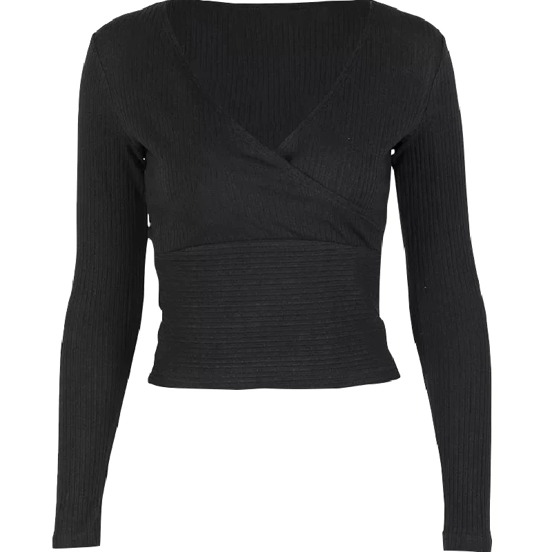 

Deep V-neck Sexy Slim Bottom T-shirt High Waist Short Open Navel T-shirt Female Gd