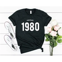 vintage 1980 birthday party 41th shirt funny graphic women tshirt short sleeve tees o neck female gift j21t