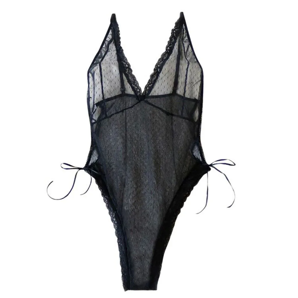 Женское кружевное сексуальное цельное Сетчатое нижнее белье боди кигуруми onesie |