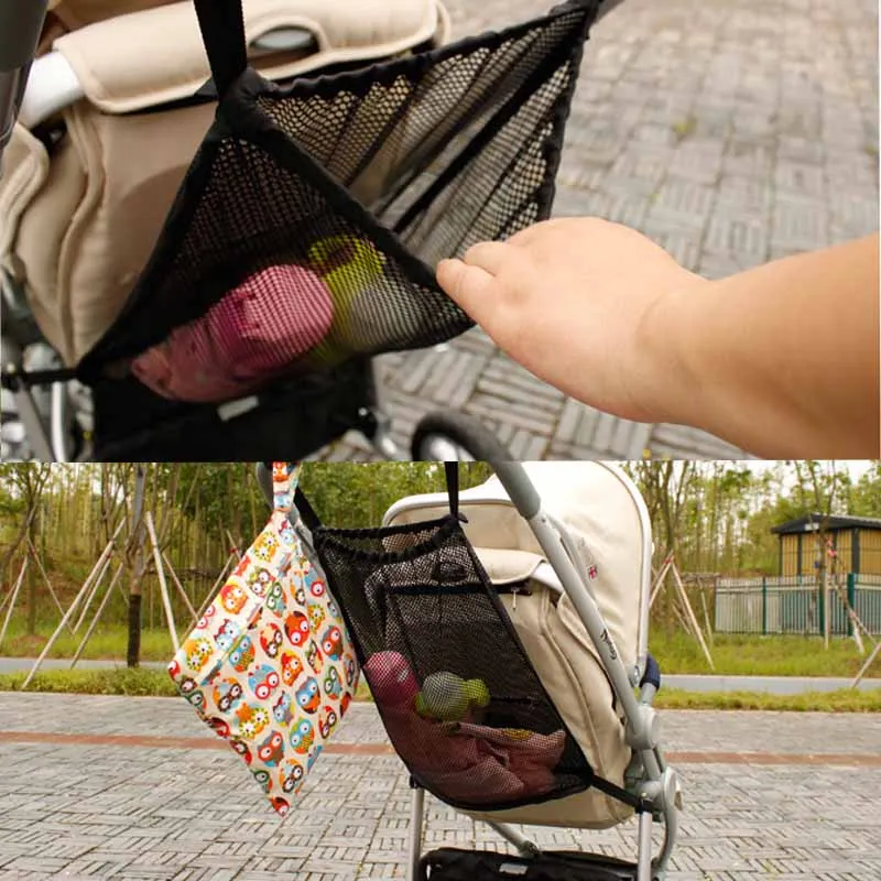 Stoller Bag Baby Stroller Net Pocket Infant Mesh Bottle Diaper Organizer Holder Accessories | Мать и ребенок