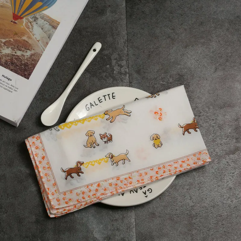Handkerchiefs Women Kawaii Simple Classic Pocket Square Floral Printed Elegant Vintage Leisure Fashion Womens Chic New Females - Цвет: 12