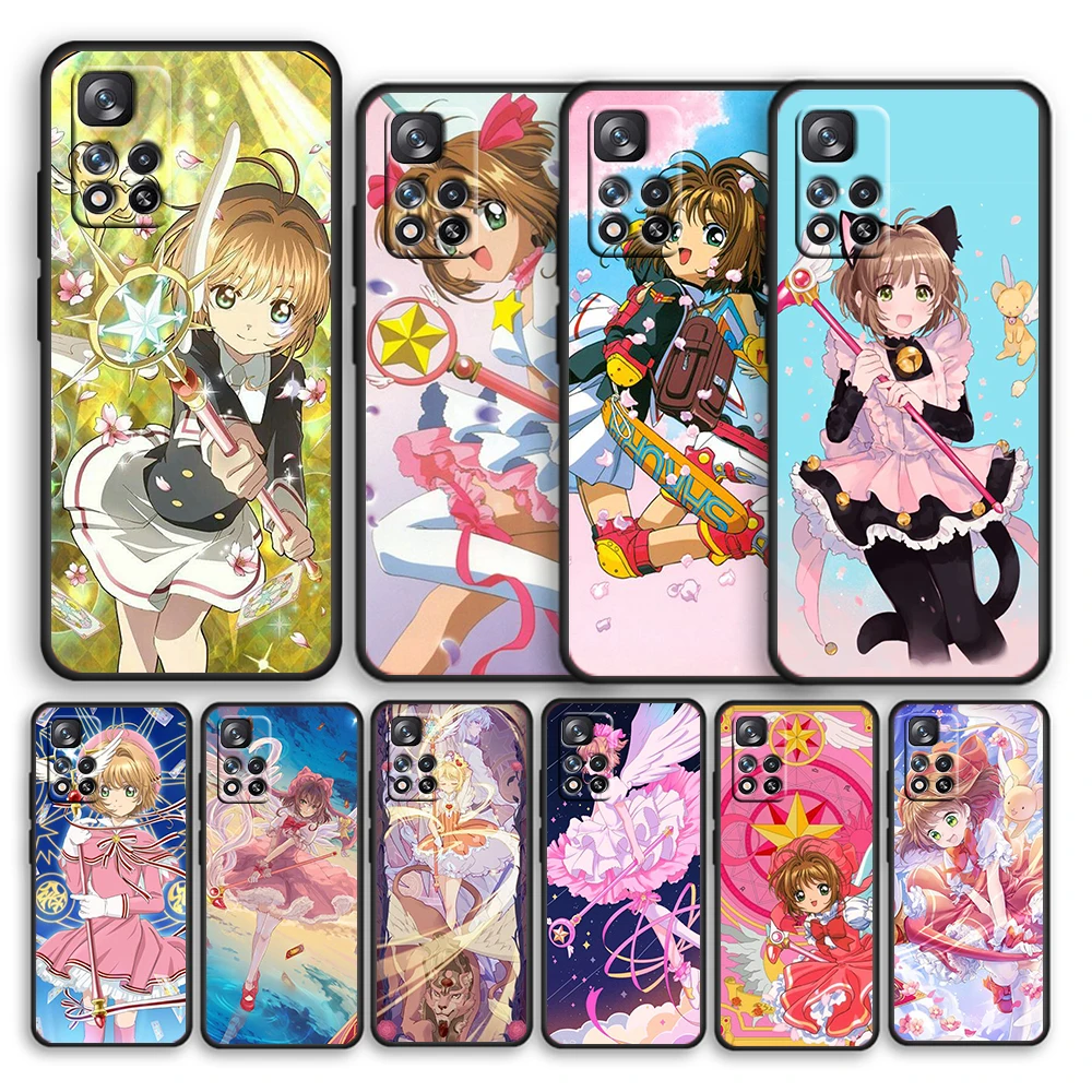 

Cardcaptor Sakura Magic Anime for Xiaomi Redmi Note 11 10S 10T 9T 9S 8T 7S 6 5A 4X Pro Max 5G 2021 Soft Black Phone Case Cover