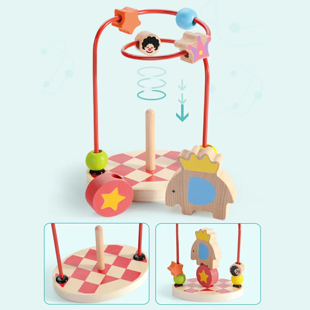 Деревянные игрушки Монтессори для мальчиков и девочек деревянные круги бусины