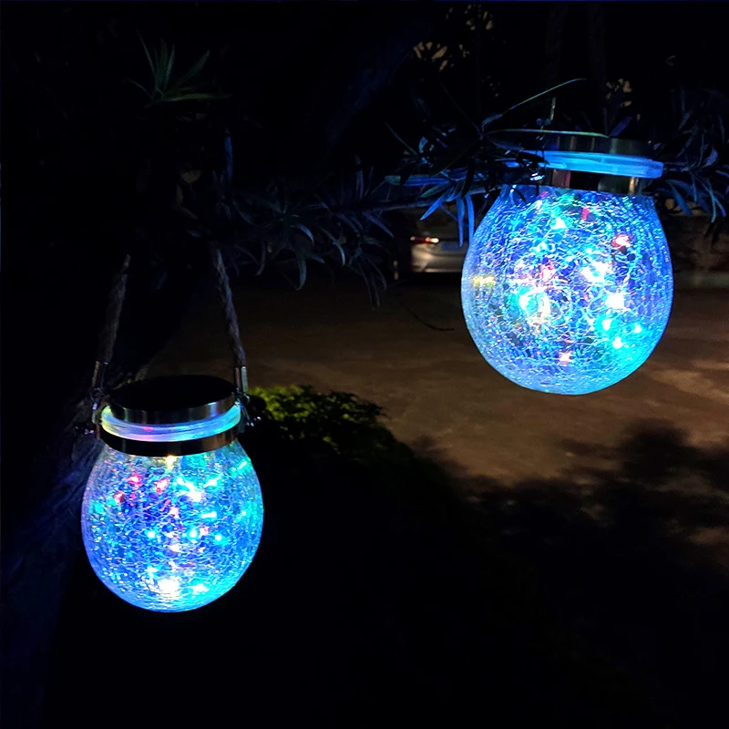 Светодиодный солнечный светильник для газона стеклянная люстра с трещинами