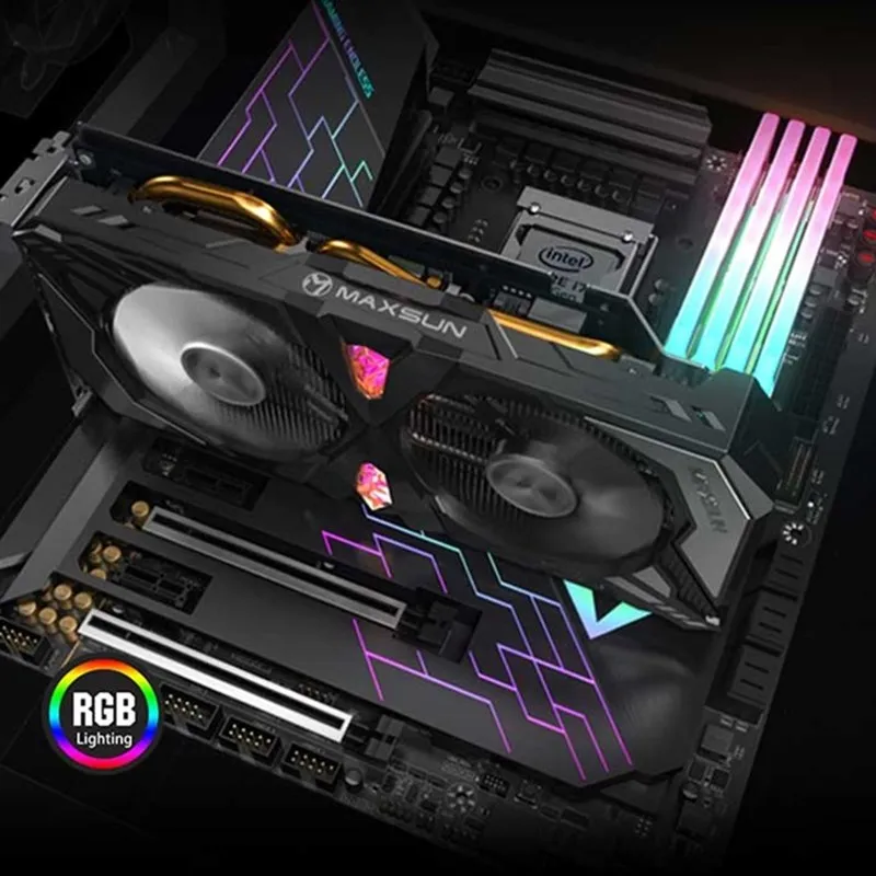 Maxsun GTX 1660 Super Terminator 6G графическая карта Nvidia GDDR6 GPU видеоигра 12 нм RGB Освещение
