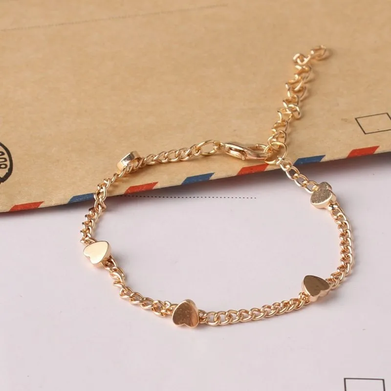 

Simple and fashionable Pentagram star peach heart bracelet five love bracelets Korean version small fresh lady Star Bracelet