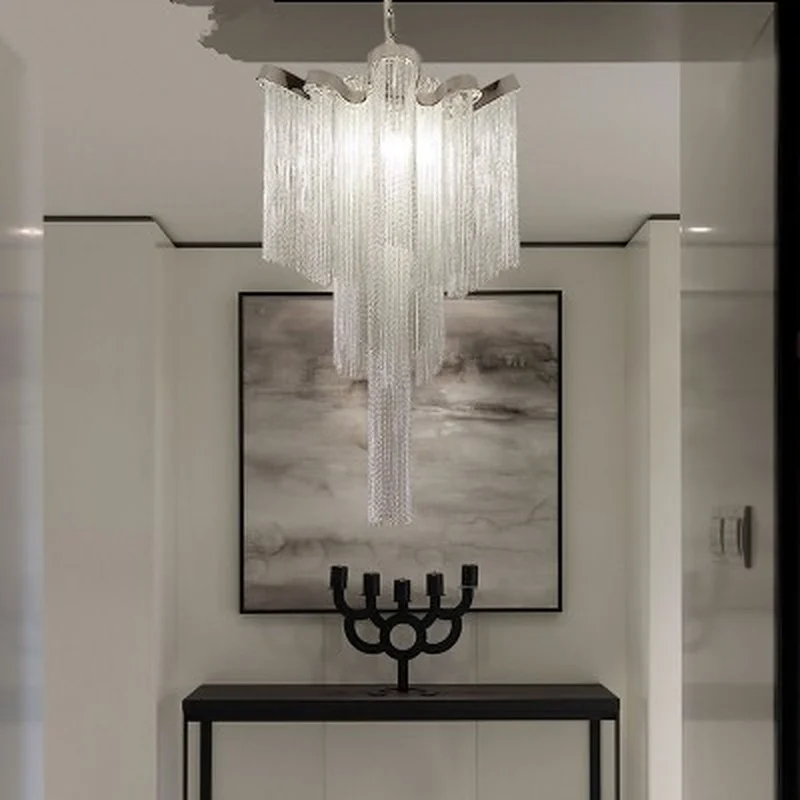 Modern Aluminum Pendant Lamp Luxury Chains G9 Base Indoor Hanging Lights For Bar Dining Room Living Bedroom(DQ-50) | Лампы и освещение