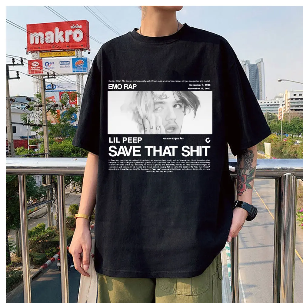 

Anime Streetwears Lil Peep Casual Cotton Oversized Daily Tops Print Four Seasons Loose Unisex All-match Cute Comfortable Tshirts