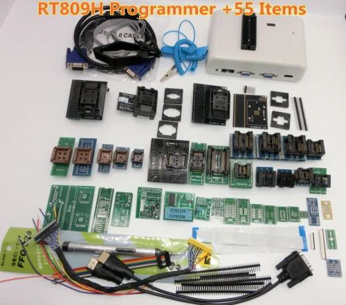 RT809H emmc-nand вспышка чрезвычайно быстрый Универсальный программатор+ 39 деталей+ кабель EDID с кабелями EMMC-N - Цвет: RT809H 55 ITEMS